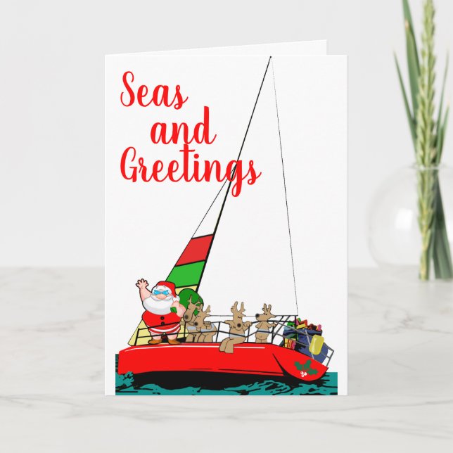 Carte Père Noël Voile à Noël (Devant)