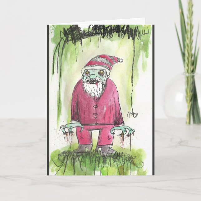 Carte Père Noël Zombie (Devant)