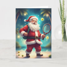 Père Noël's Holiday Match - Tennis Christmas Card