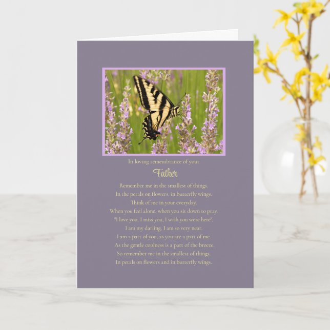 Carte Père Sympathie Spirituelle avec Papillon (Fleur jaune)