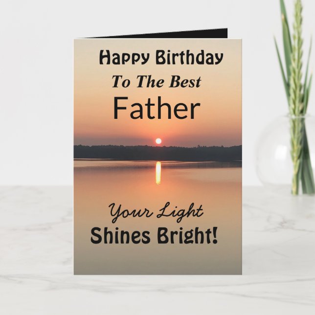 Carte Père Votre Lumière Brille Joyeux Anniversaire (Devant)