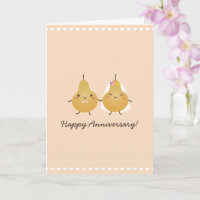 Perfect Pear Cute Cartoon Couple Joyeux Anniversai