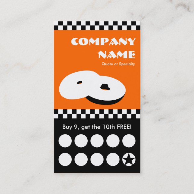 carte perforante pour les chèques bagels (Devant)