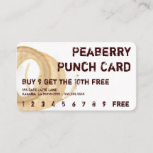 Carte perforée de boissons de tache de café