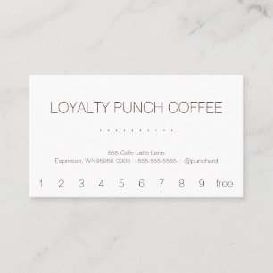 Carte perforée de café de fidélité