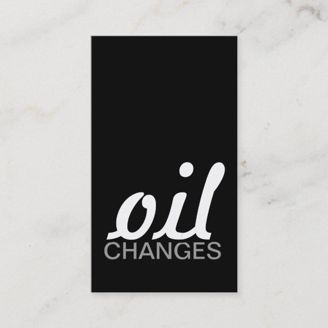 carte perforée de changements d'huile (Devant)