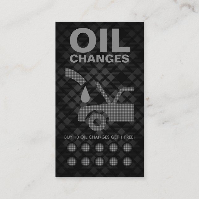 carte perforée de changements d'huile de plaid (Devant)