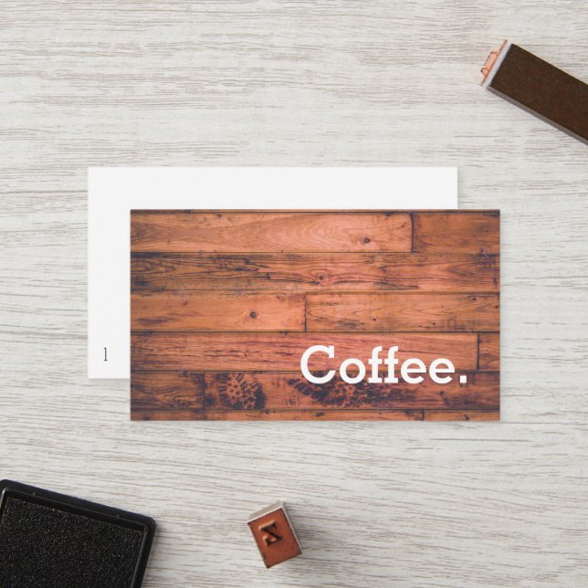 Carte perforée simple de café de fidélité de (Devant/Arrière en situation)