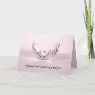 Carte Perle d'anniversaire dans coquillage