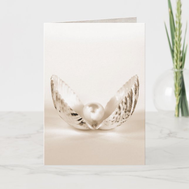Carte perle unique dans coquillage (Devant)