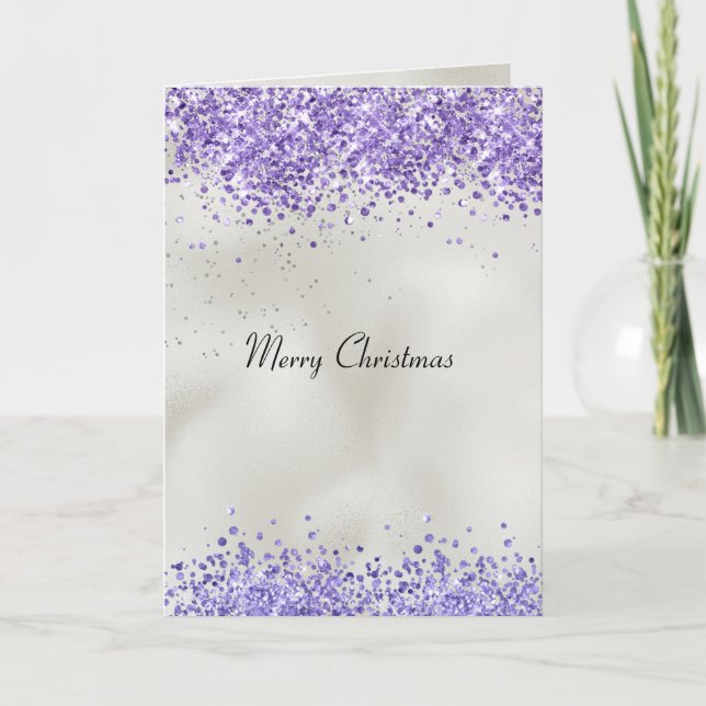 Carte Perle violet étincelle d'argent (Devant)