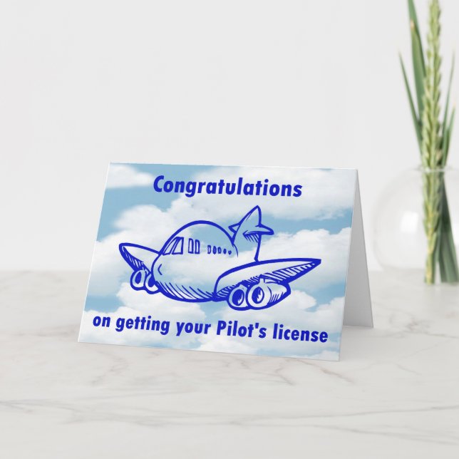 Carte Permis de pilote. Vous avez des ailes. Félicitatio (Devant)