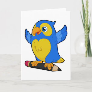 Carte Perroquet au crayon
