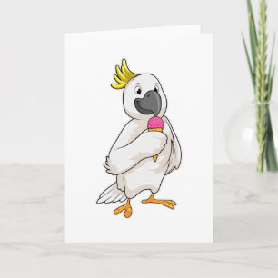 Carte Perroquet avec crème glacée gaufre