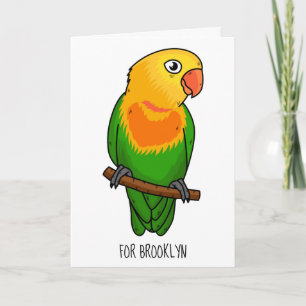 Carte Perroquet de caricature mignon lovebird