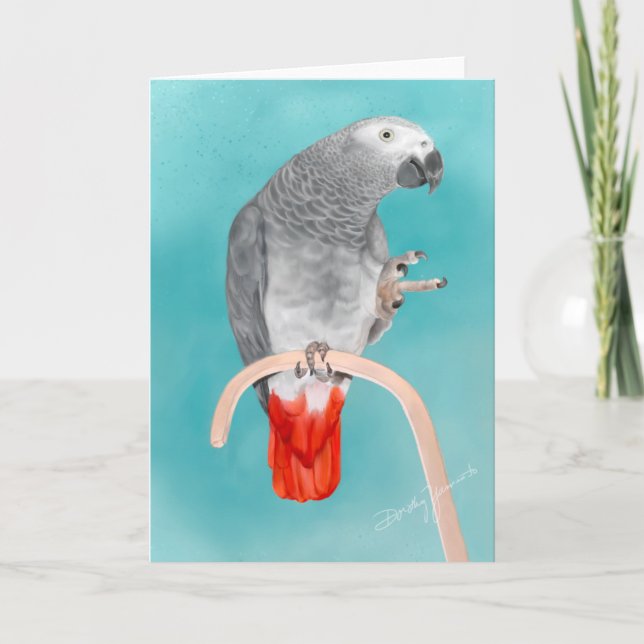 Carte Perroquet de gris africain (Devant)