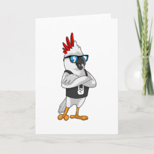Carte Perroquet en tant que musicien avec lunettes de so