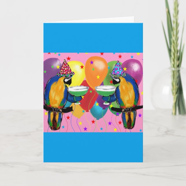 Carte Perroquets de Fête (Devant)