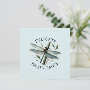Carte Persévérance délicate - libellule artistique