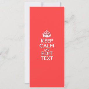 Carte Personalisé KEEP CALM Votre texte dans le corail