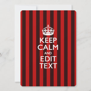 Carte Personalisé KEEP CALM Votre texte sur les bandes r
