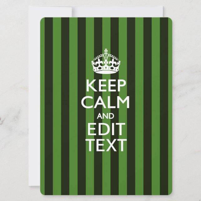 Carte Personalisé KEEP CALM Votre texte sur les bandes v (Devant)