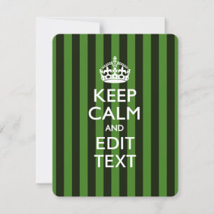 Carte Personalisé KEEP CALM Votre texte sur les bandes v
