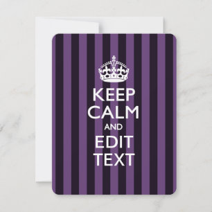 Carte Personalisé KEEP CALM Votre texte sur les rayures 