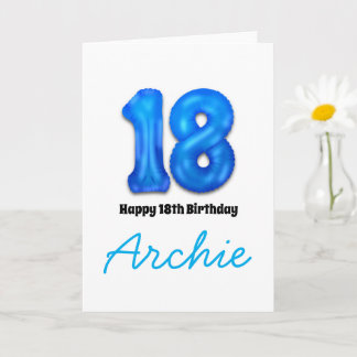 Carte Personalised 18th Birthday Number Balloon Card