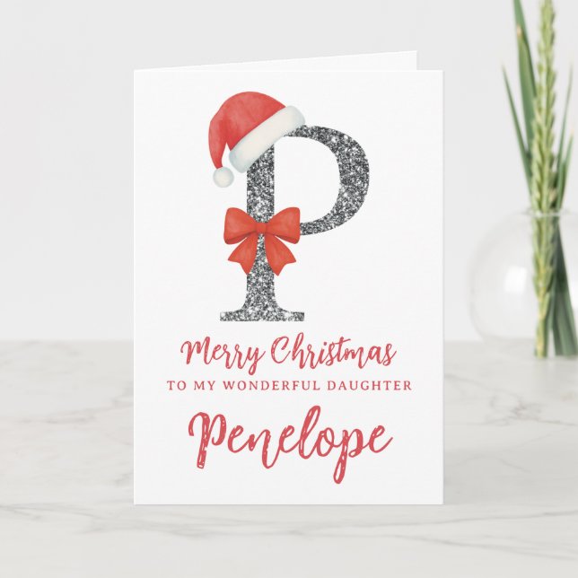 Carte Personalised Christmas Card - Letter P (Devant)