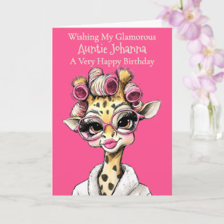 Carte Personalised Glam Giraffe Folded Greeting Card