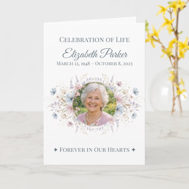 Carte Personalized Butterfly Funeral Program Template (Fleur jaune)