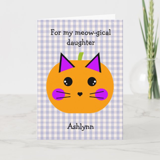 Carte Personalized Cat Pumpkin Halloween Maze  (Devant)