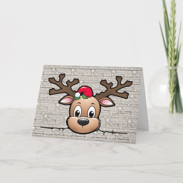 Carte Personalized Christmas Deer Holiday Card  (Devant)