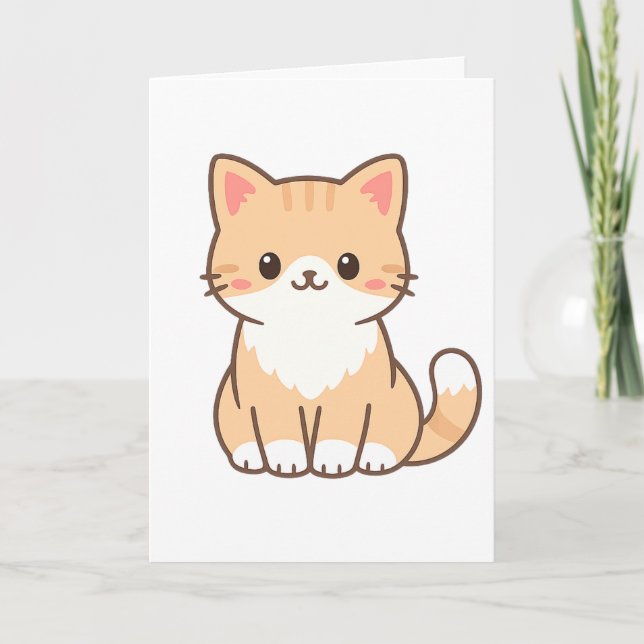 Carte Personalized Cute Cat Gift – Custom Pet Name Minim (Devant)
