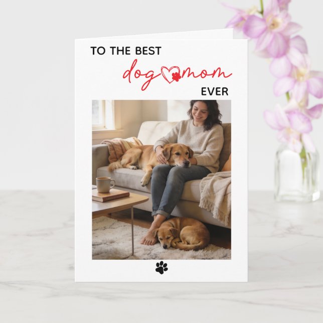 Carte Personalized Dog Name Card – Happy Mother’s Day (Orchidée)