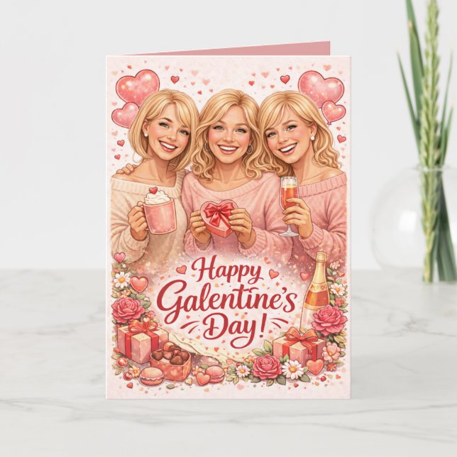 Carte Personalized Galentine's Day Card Blondes (Devant)