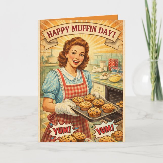 Carte Personalized Happy Muffin Day Greeting Card (Devant)