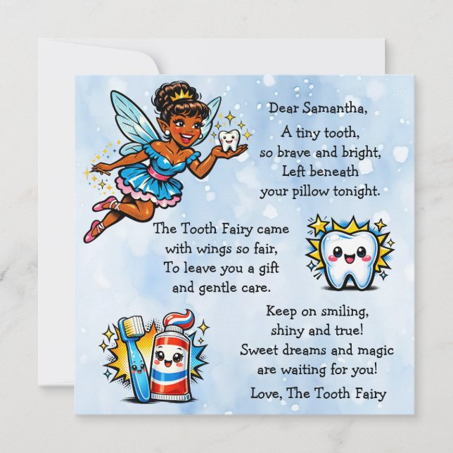Carte Personalized Letter from the Tooth Fairy (Devant)