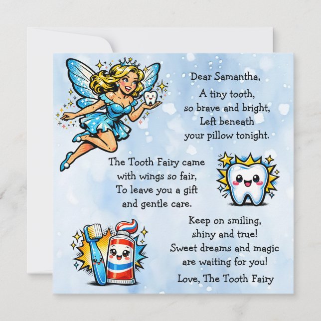 Carte Personalized Letter from the Tooth Fairy (Devant)