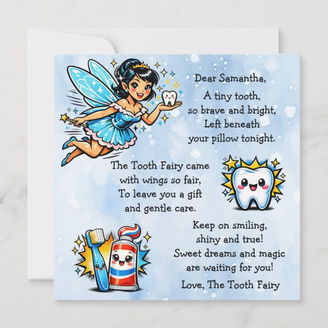 Carte Personalized Letter from the Tooth Fairy (Devant)