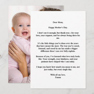 Carte Personalized Message Photo Mother’s Day Card