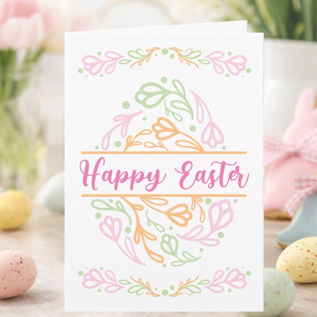 Carte Personalized Pastel Floral Easter Egg Happy Easter (Créateur téléchargé)