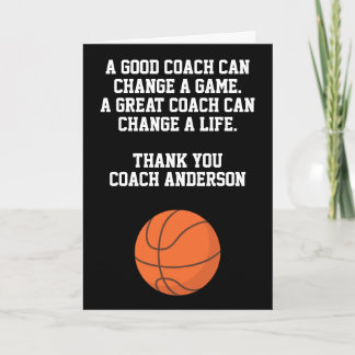 Carte Personalized Thank You Basketball Coach From Team