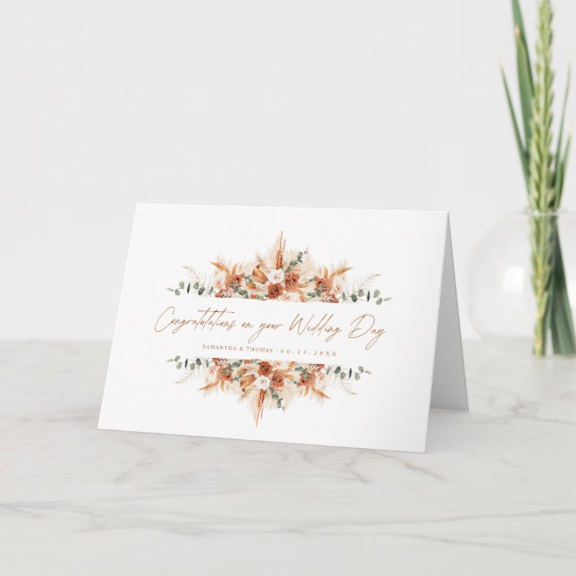Carte Personalized Wedding Congratulations Terracotta  (Devant)