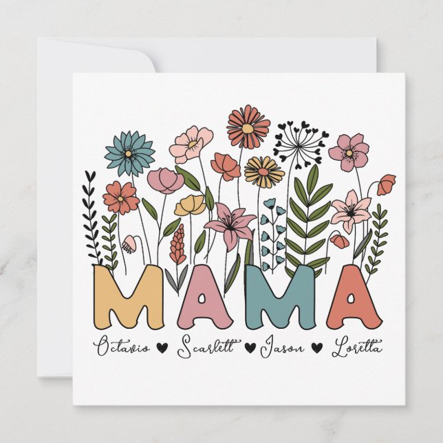 Carte Personalized Wildflowers Flat Mother's Day Card (Devant)
