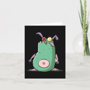 Carte Personnage de dessin animé étrange et mignon monst