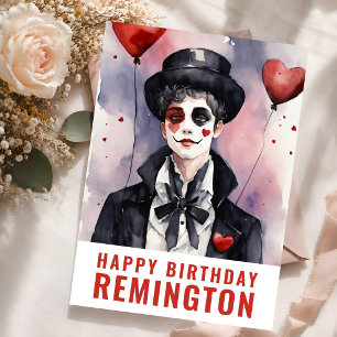 Carte Personnage de mime élégant Anniversaire