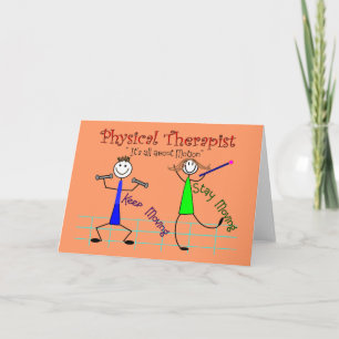 Carte Personnages en allumettes de physiothérapeutes "Co