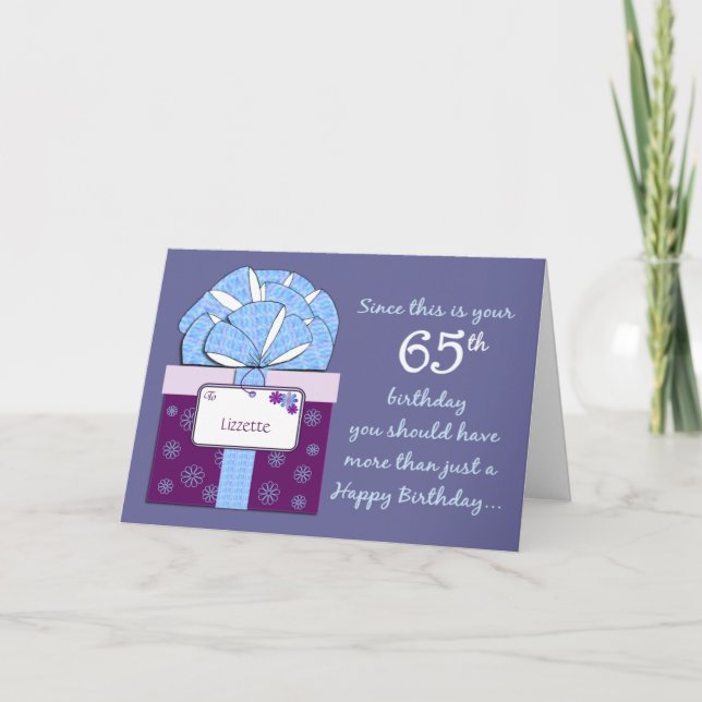 Carte personnalisable 65e anniversaire (Devant)
